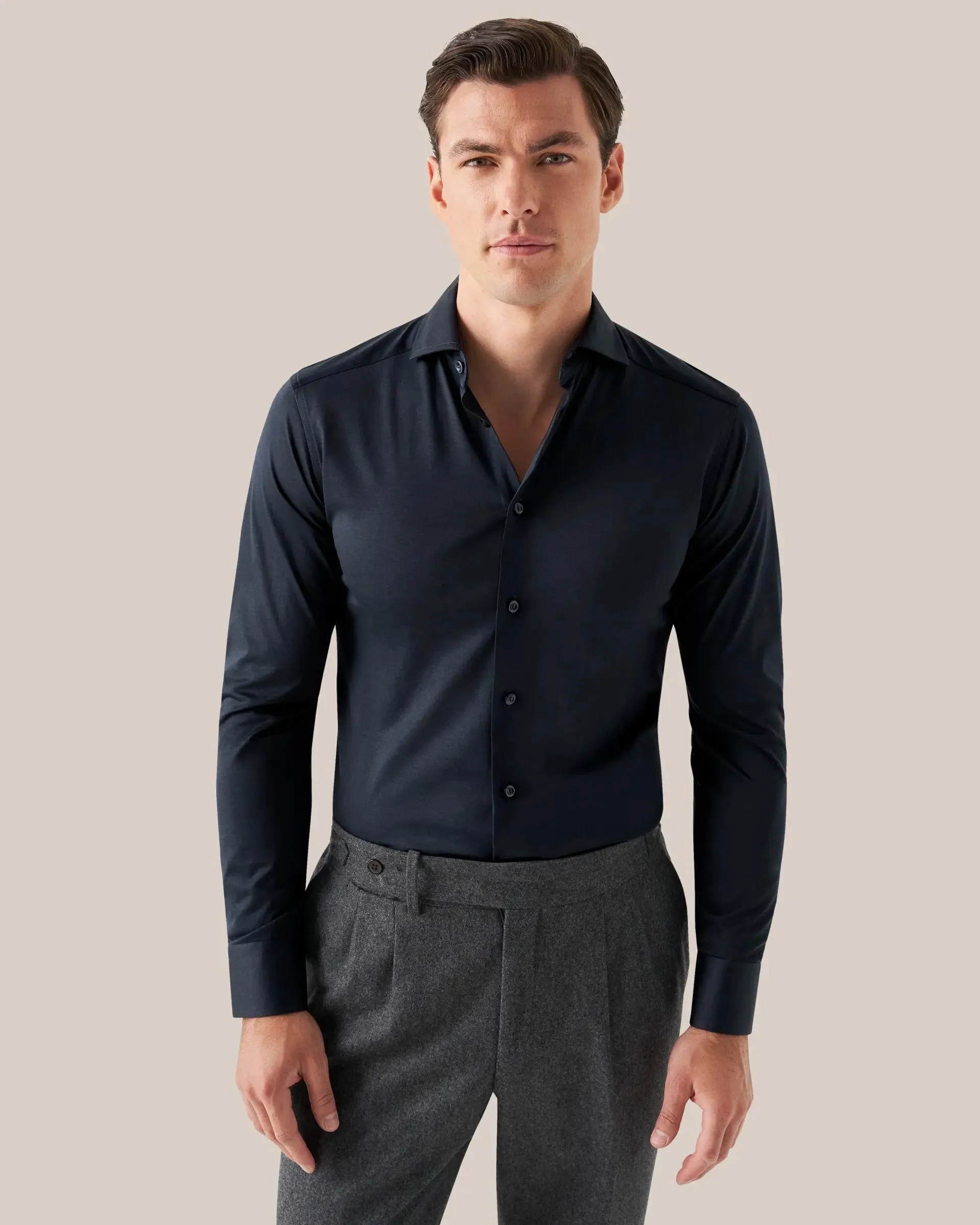 Navy Mélange Jersey Shirt