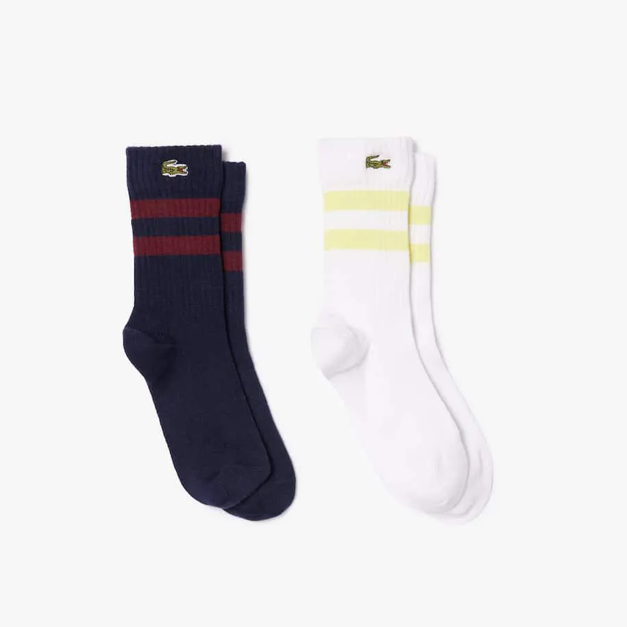 Kids’ Lacoste Contrast Stripe Jersey Socks
