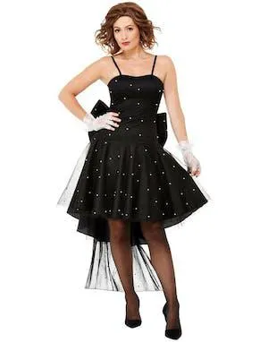 80s Rara Dress - Svart Kostymekjole med Stor Sløyfe