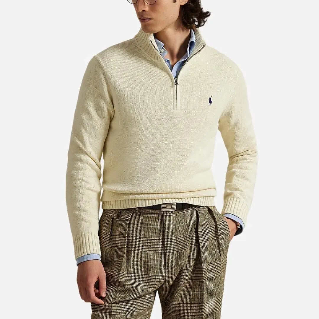 Cotton Quarter-zip Sweater - Andover Cream