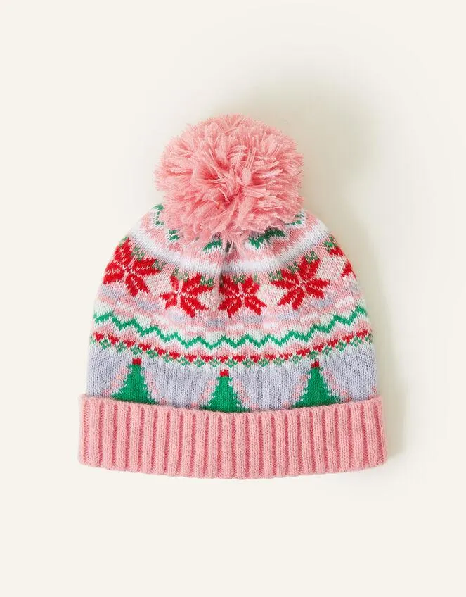 Christmas Fair Isle Beanie Hat Multi