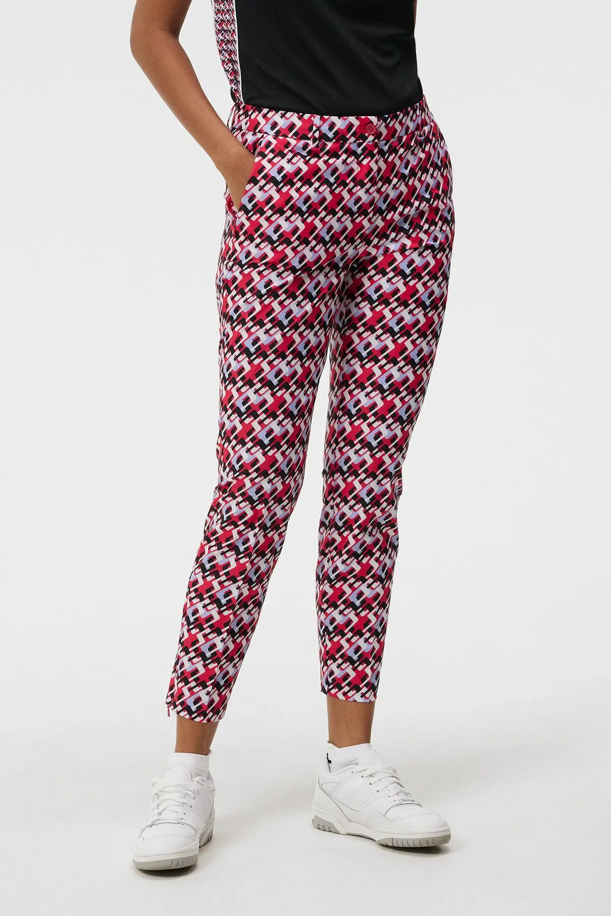 Pia Print Pant JL Micro Bridge Rose Red