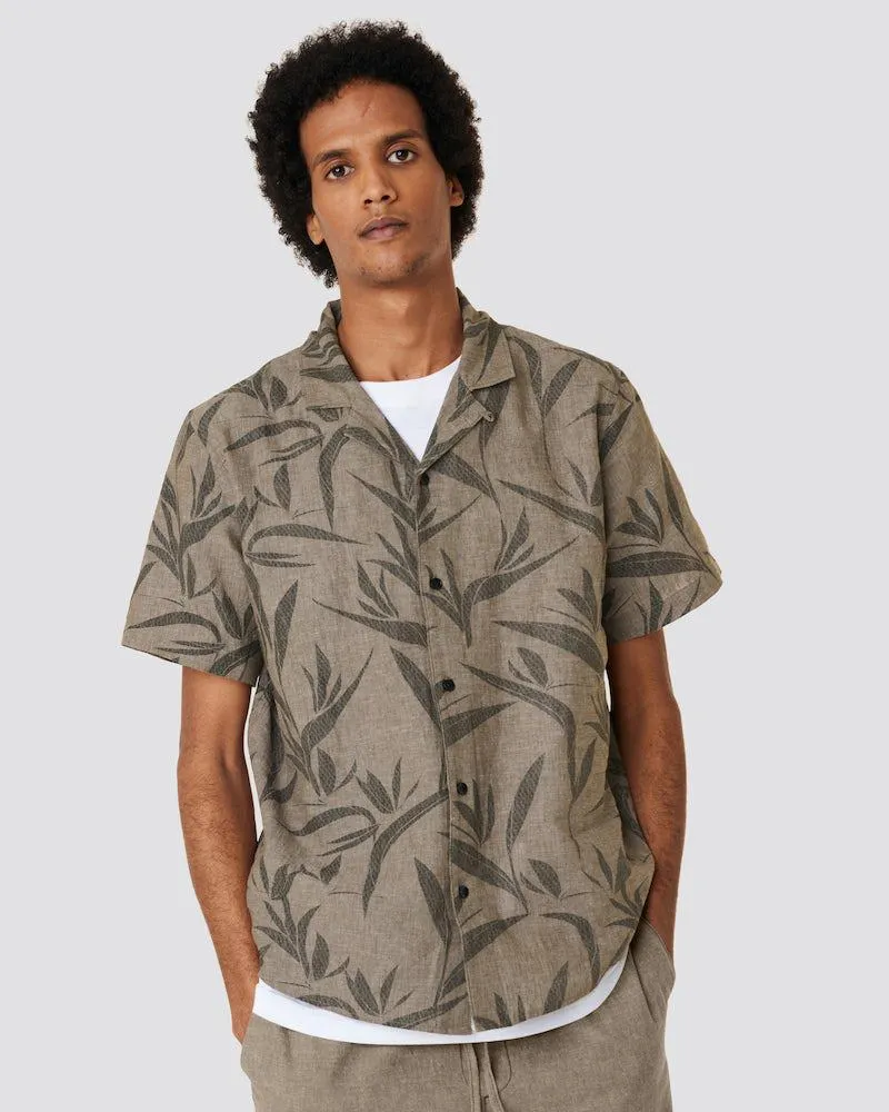 Kortermet skjorte i linblanding