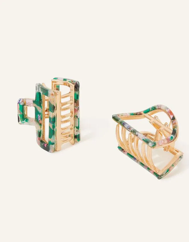 Metal Resin Claw Clips Set of Two