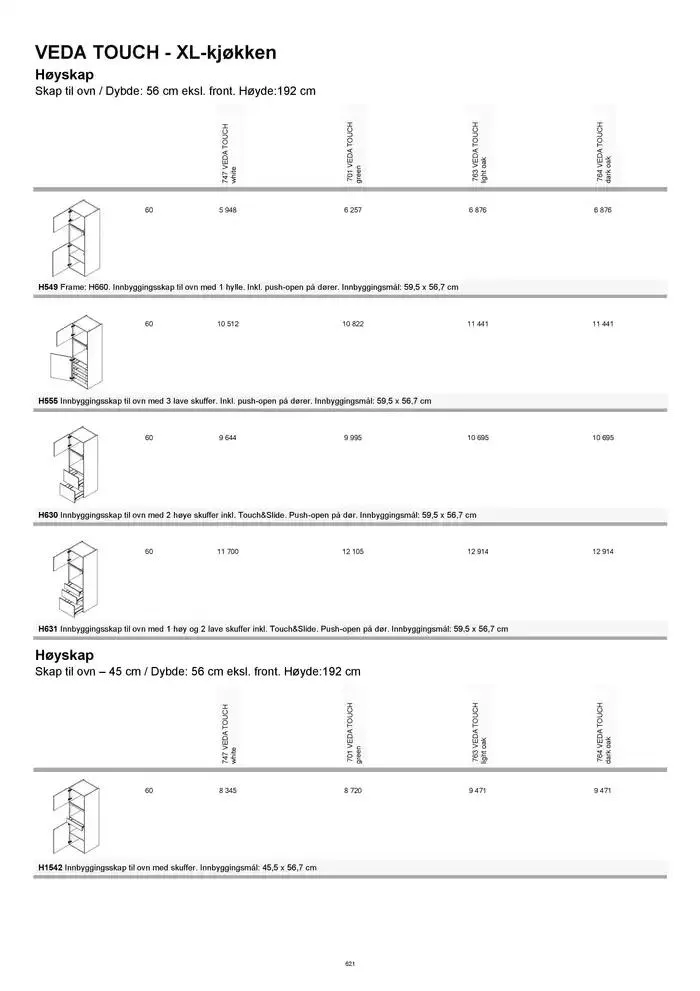 kvik kjøkken Prisliste. fra 1. januar til 31. desember 2025 - kundeavisside 621