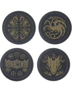 4 stk Forskjellige Lisensierte Game Of Thrones Glassbrikker