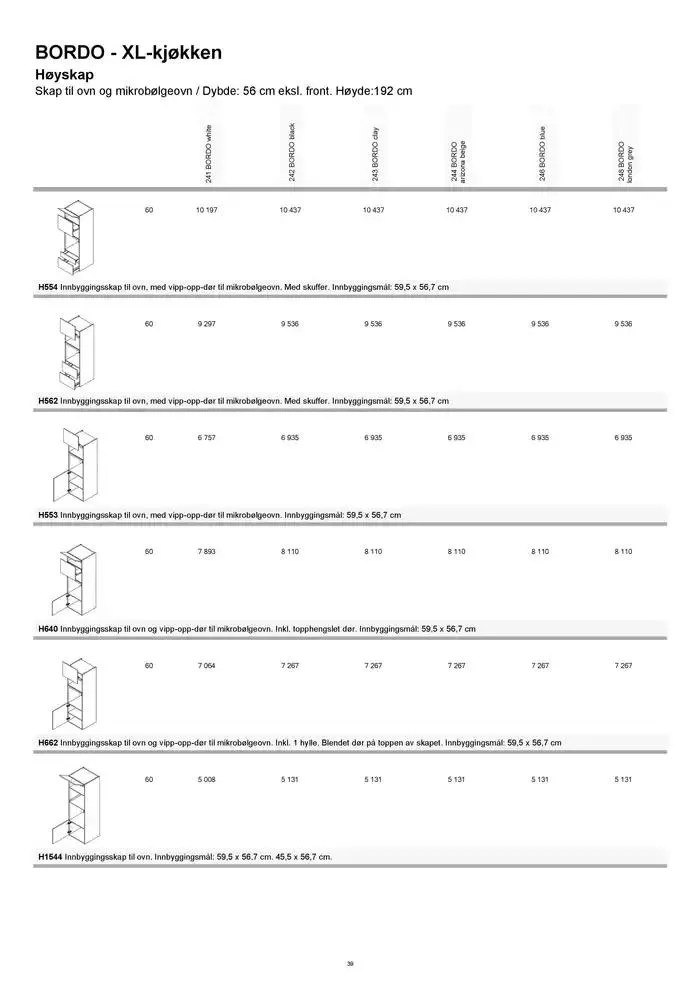 kvik kjøkken Prisliste. fra 1. januar til 31. desember 2025 - kundeavisside 39