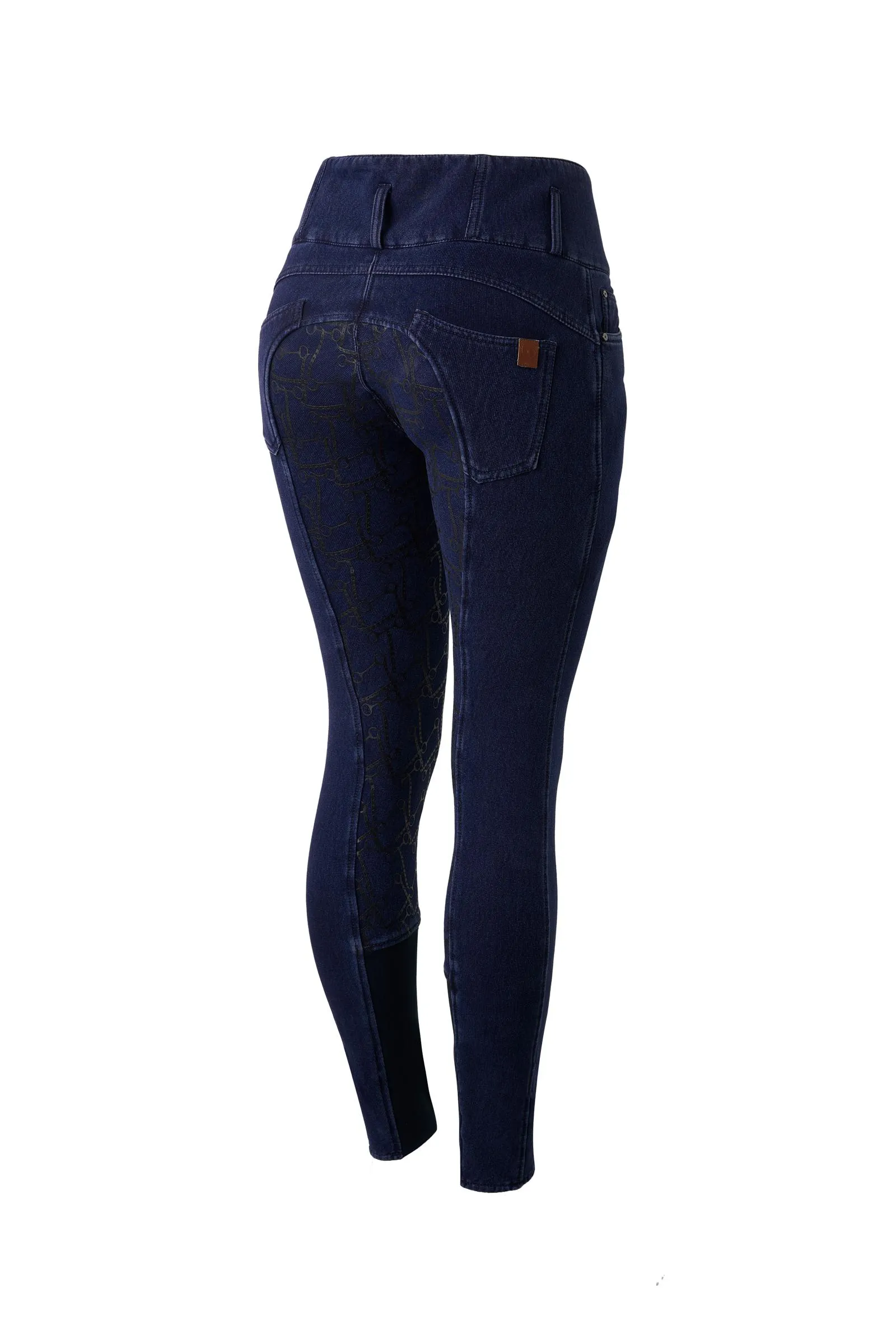Horze Kacy helforsterket denim thermo ridebukse, dame