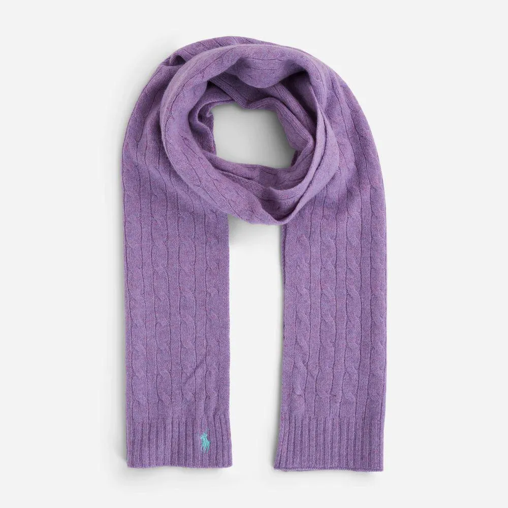 Rib Knit Wool-Cashmere Scarf - Wisteria