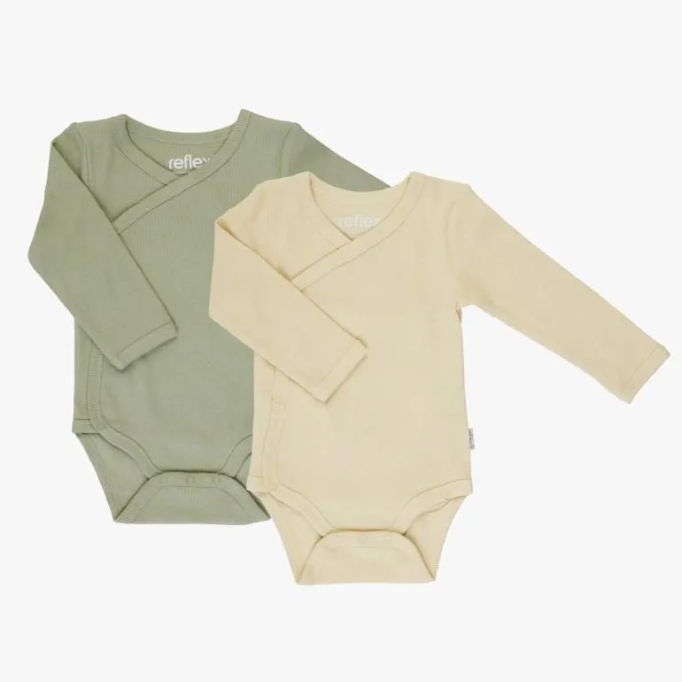 Lille Trille omslagsbody 2-pk, dustygreen