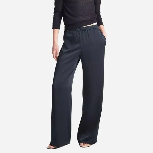 Side-Stripe Low-Rise Wide-Leg Pant - Coastal