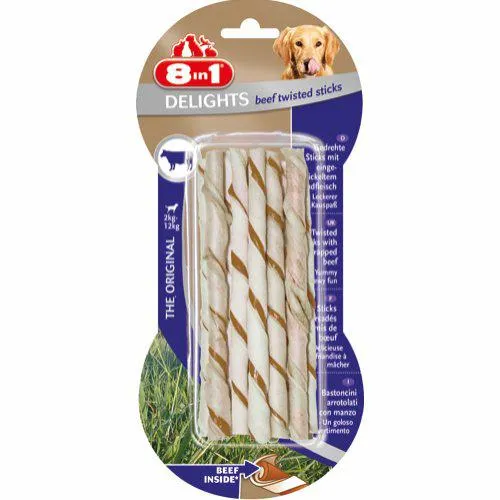 8in1 Delights Twisted Beef, 10 stk.