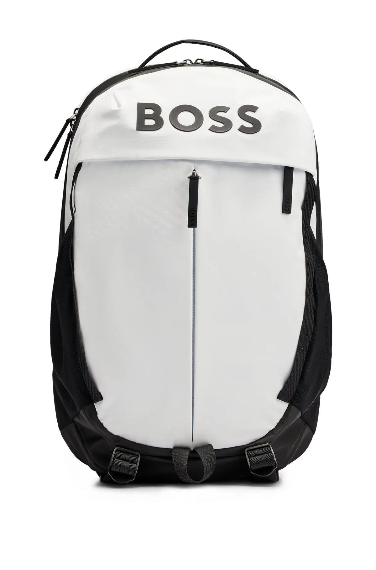 Faux-leather backpack with logo details