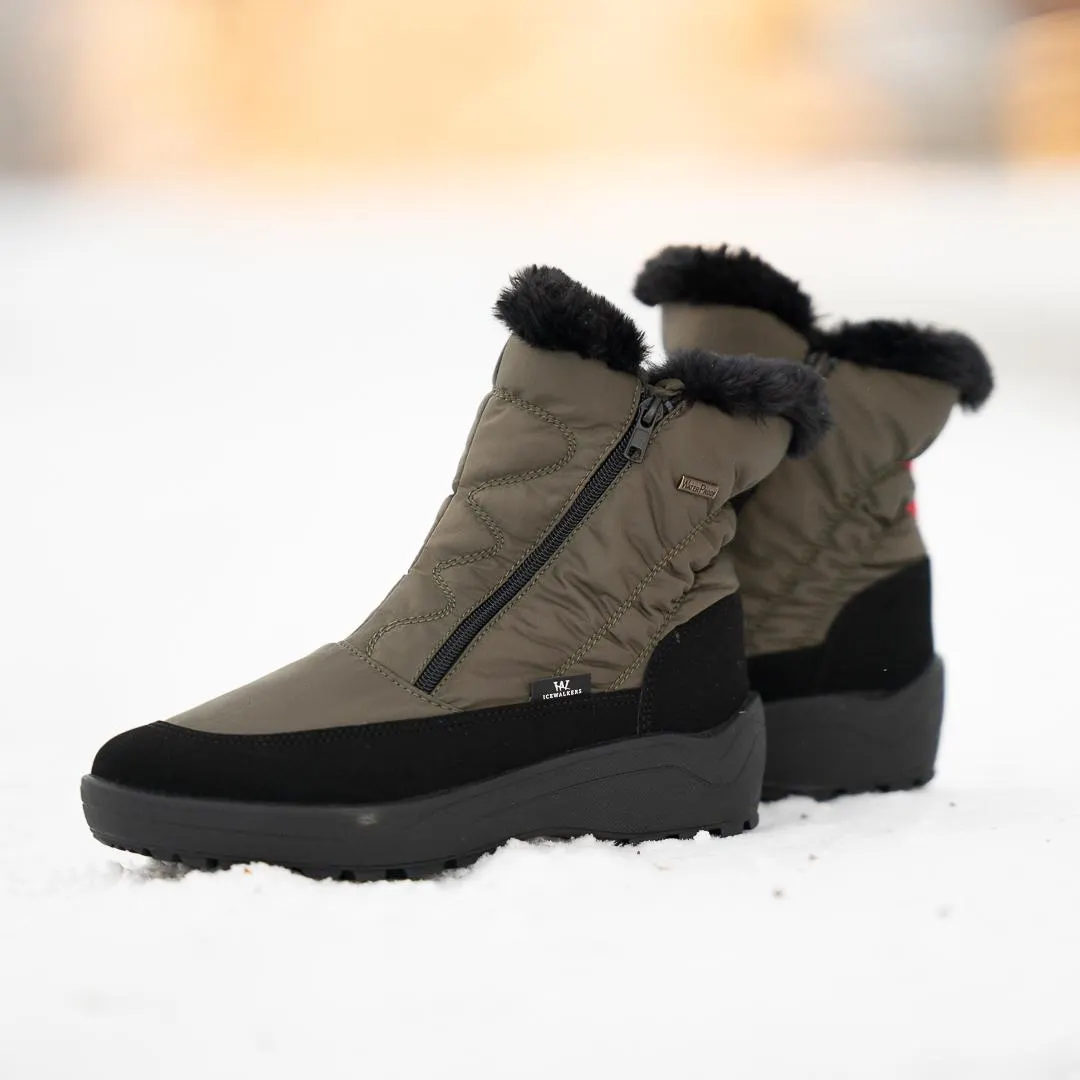 Høibo ICEWALKERS Madonna di Campiglio piggsko med vendbare pigger, grønn