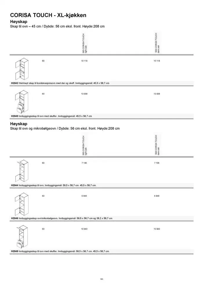 kvik kjøkken Prisliste. fra 1. januar til 31. desember 2025 - kundeavisside 163