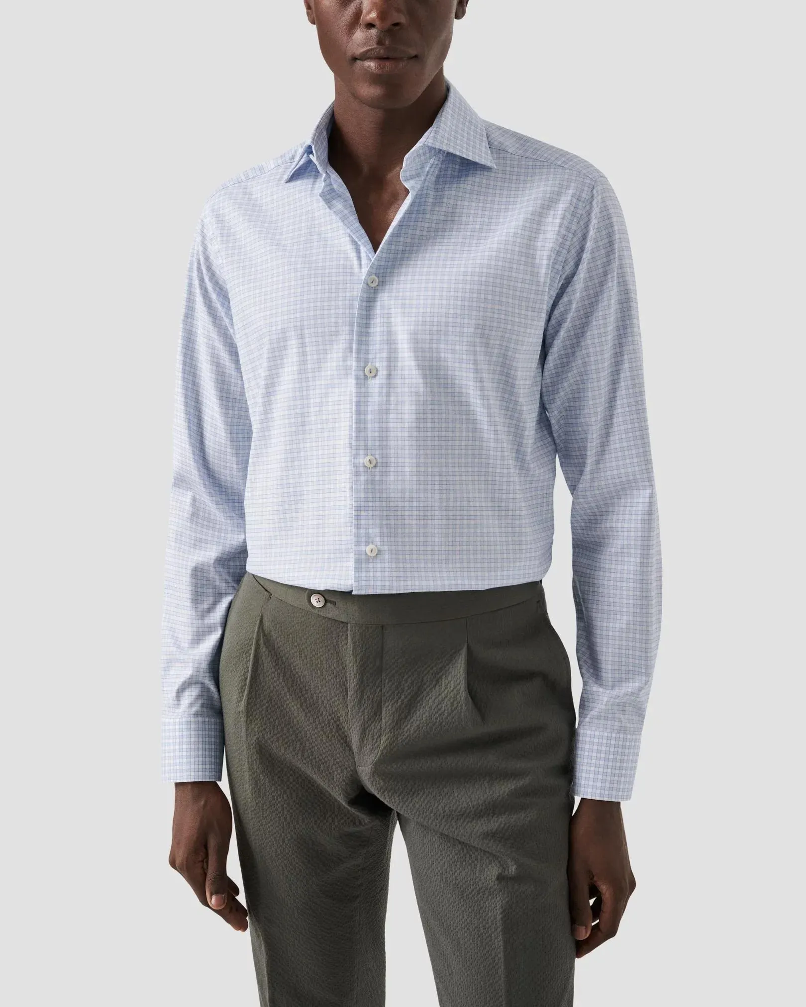 Light Blue Checked Signature Twill Shirt