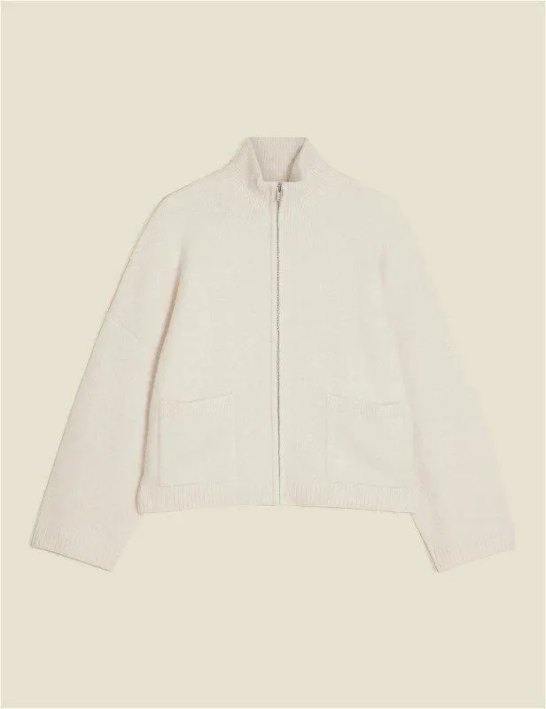 Tine Fluffy Cardigan Ecru