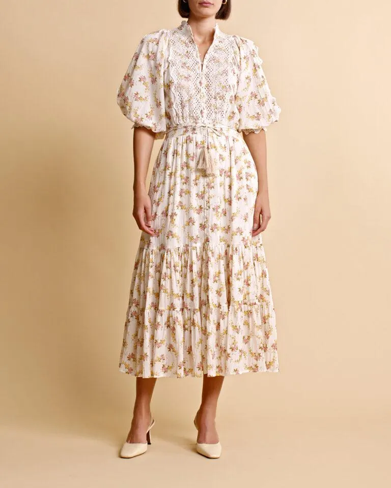 Cotton Slub Midi Dress – Flerfarget