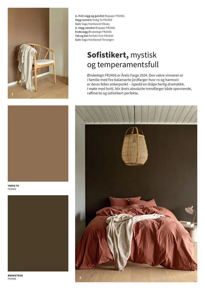 Fargekart Årets Farge 2024 fra 22. august til 27. desember 2024 - kundeavisside 2