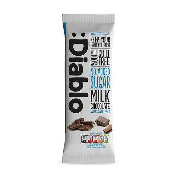 Diablo no added sugar milk chocolate 85 g