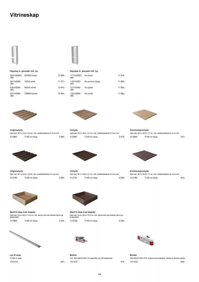 kvik kjøkken Prisliste. fra 1. januar til 31. desember 2025 - kundeavisside 650