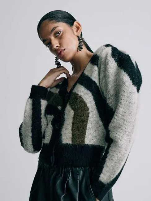 Ibra Cardigan Peyote w/black S