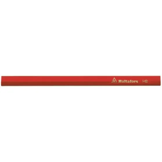 Blyant Tømmermann 18 cm rød hult