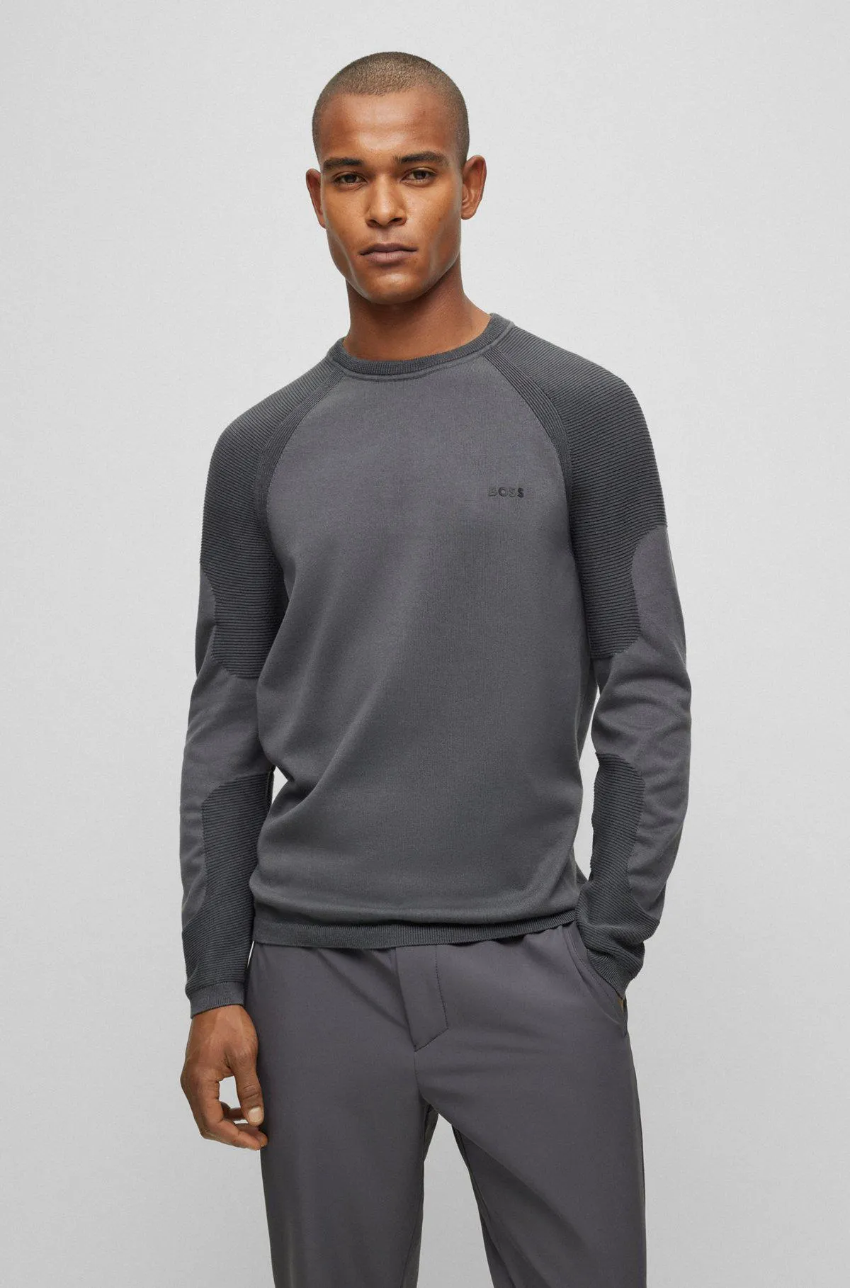 Cotton-blend regular-fit sweater with logo detail
