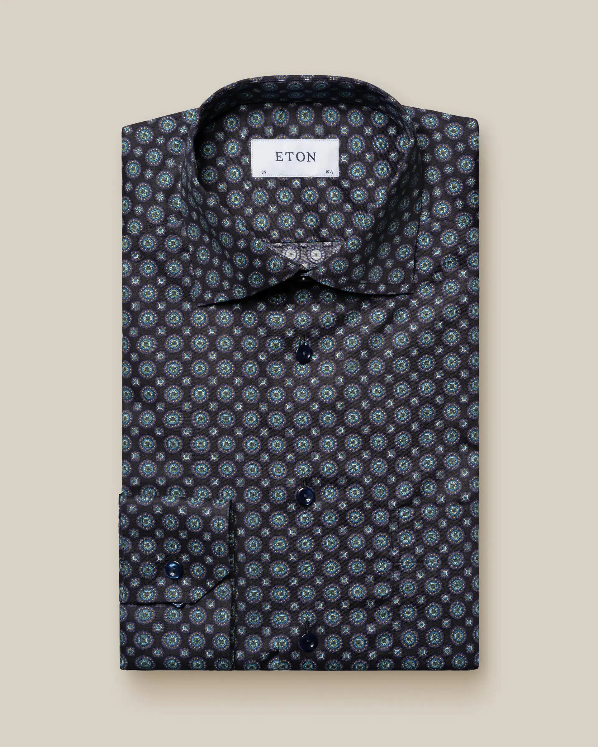 Navy Medallion Print Signature Twill Shirt
