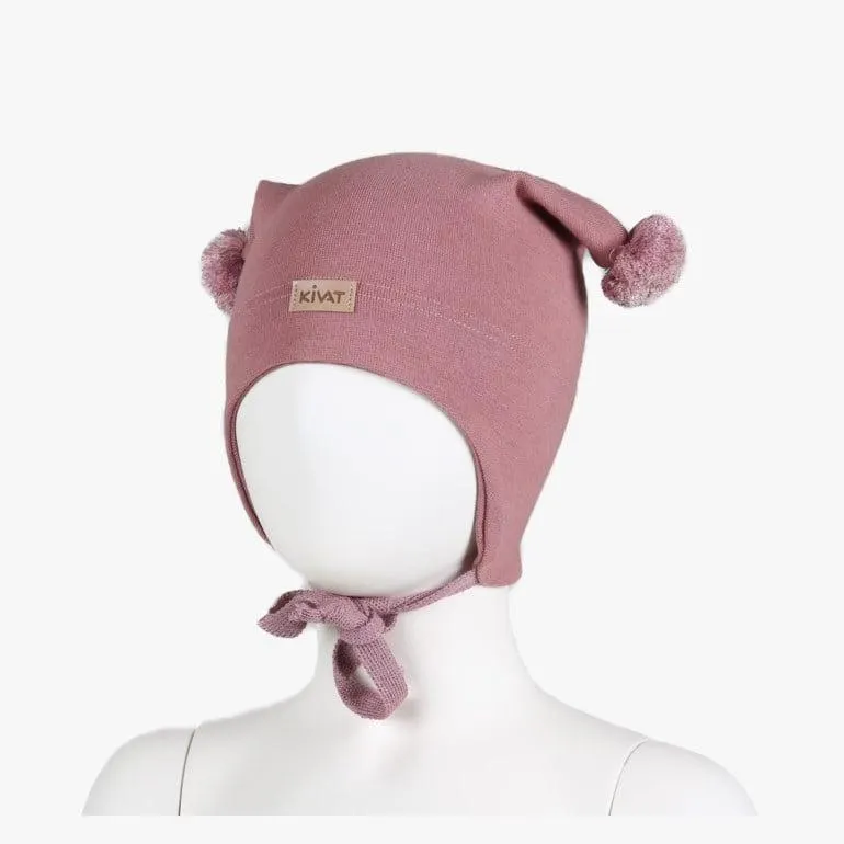 Knytelue med vindstopper, gammelrosa