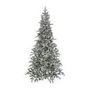 Naturtrogen julgran med konstsnö och belysning LED 230 cm