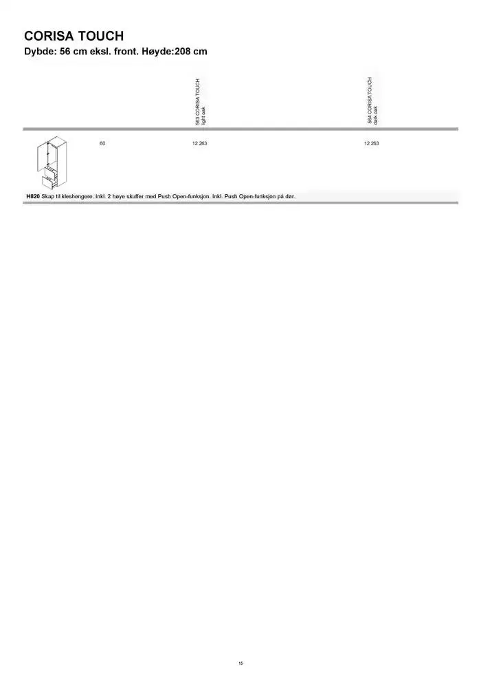 kvik kjøkken Garderobe prisliste. fra 1. januar til 31. desember 2025 - kundeavisside 15