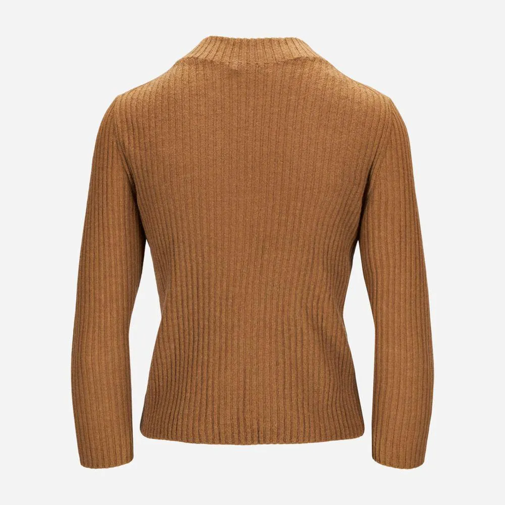 3/4 Sleeve Ribbed Mock Neck - Beech