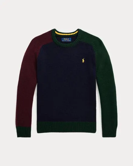 Colour-Blocked Wool-Cashmere Jumper