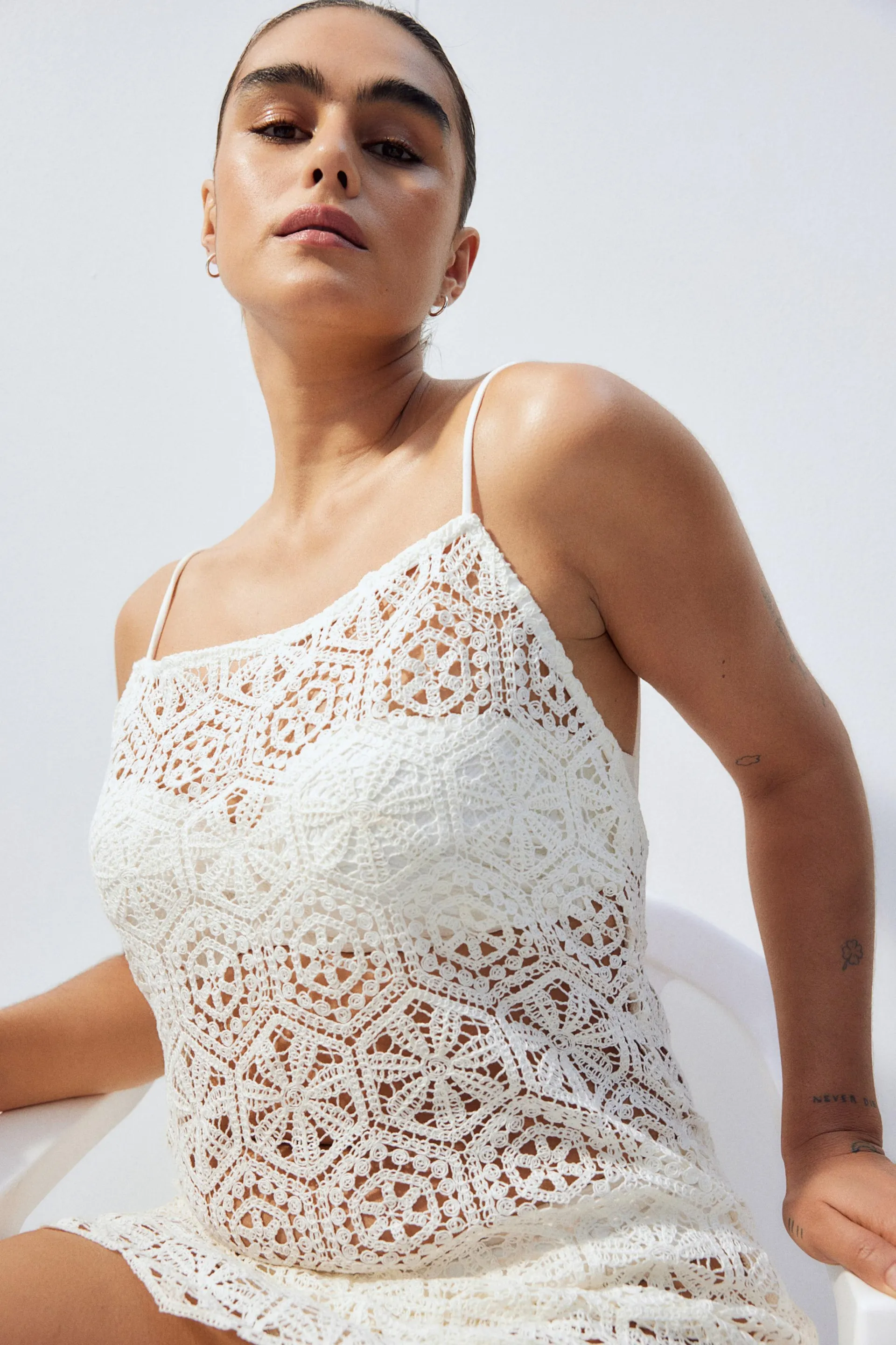 Strandkjole med heklet look