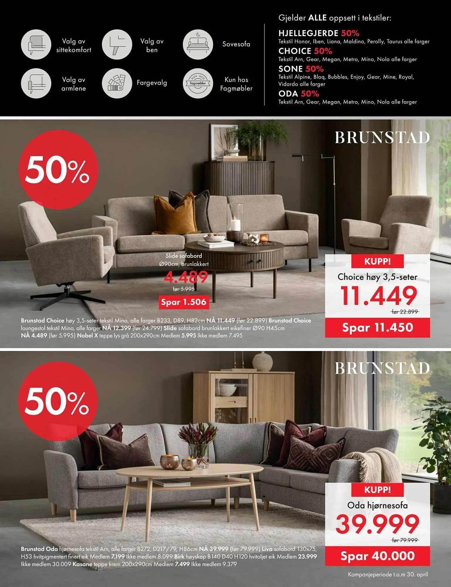 Fagmøbler kundeavis fra 1. april til 1. mai 2026 - kundeavisside 3