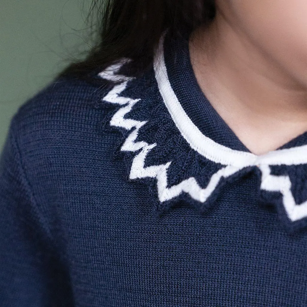 Strikket Kjole Marineblå