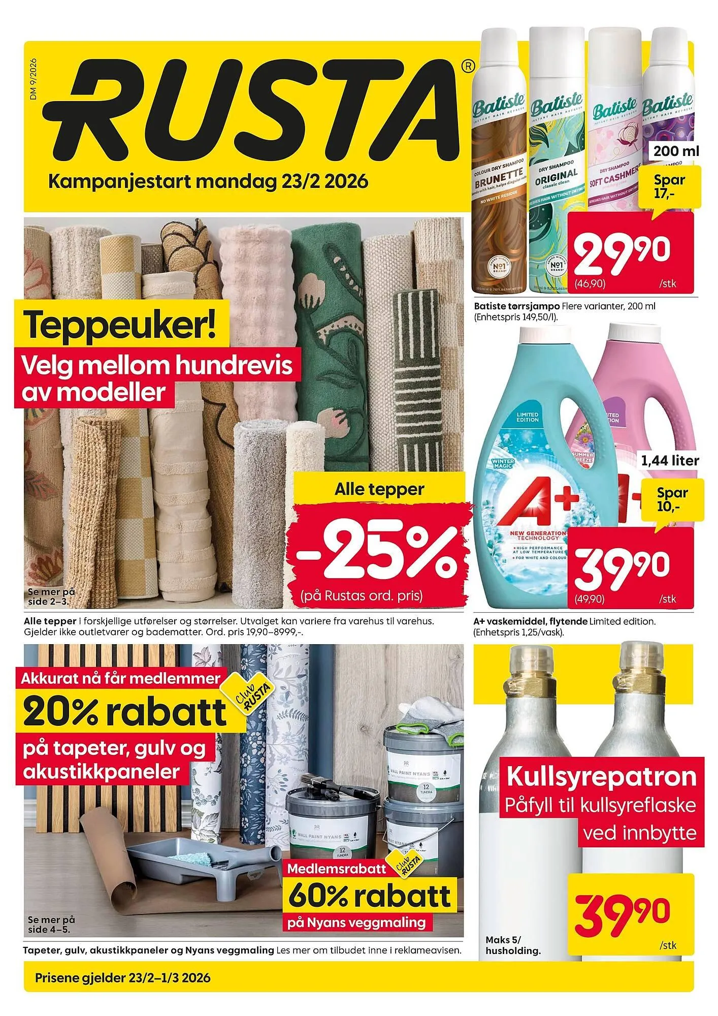 Rusta kundeavis fra 23. februar til 1. mars 2026 - kundeavisside 1