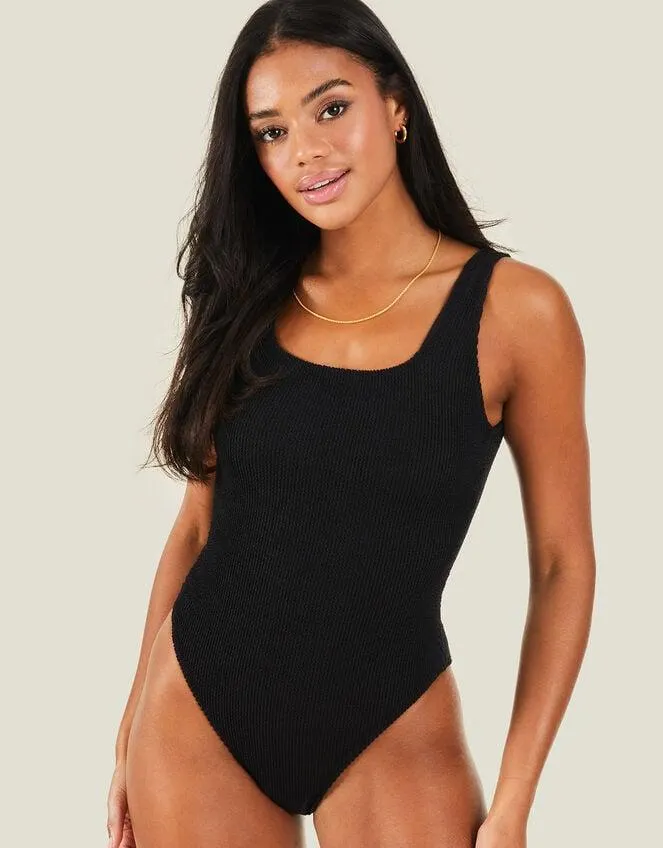 Crinkle Swimsuit Black