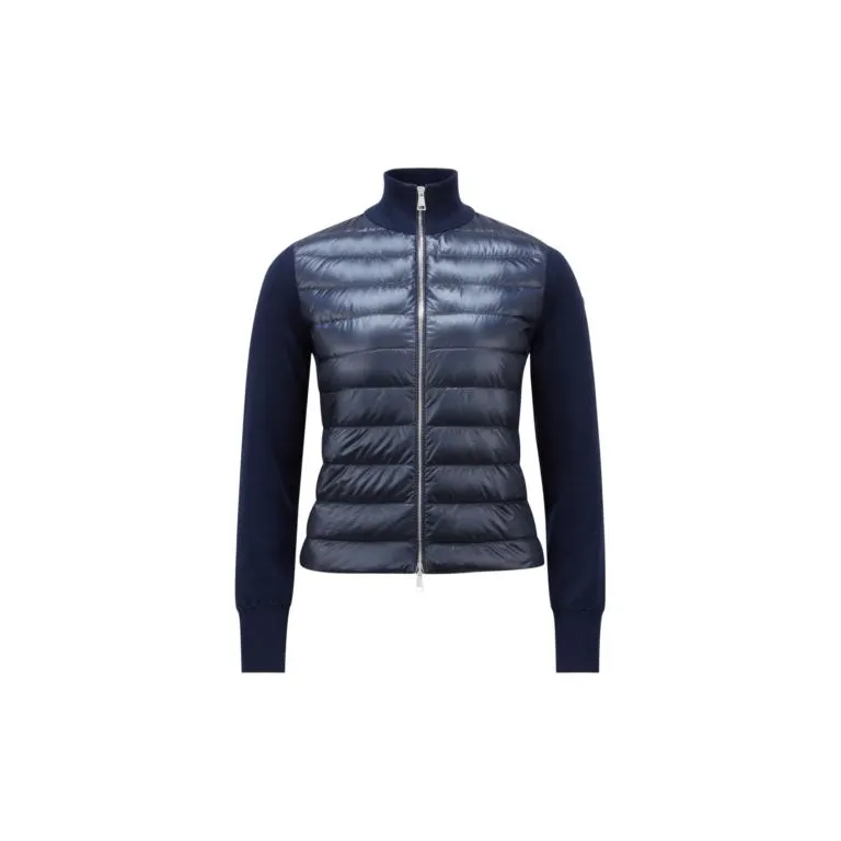 Padded Wool Cardigan – Marine