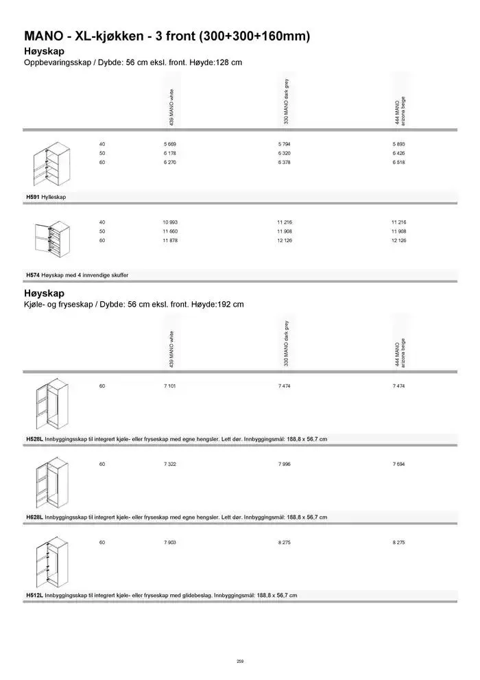 kvik kjøkken Prisliste. fra 1. januar til 31. desember 2025 - kundeavisside 259