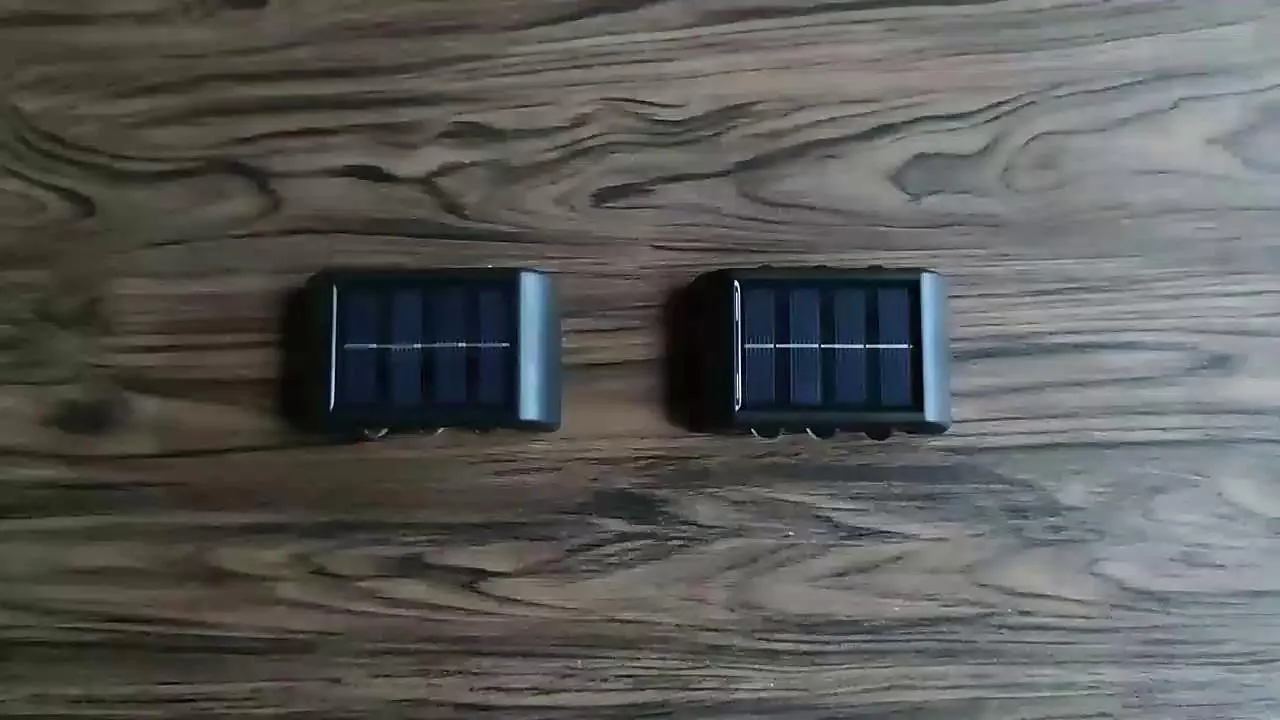 Lámpara de pared solar que brilla hacia arriba y hacia abajo, 6 ledes, luz de patio impermeable para exteriores, valla de pared de villa al aire libre, iluminación de porche, decoración, luces de lavado de pared solares