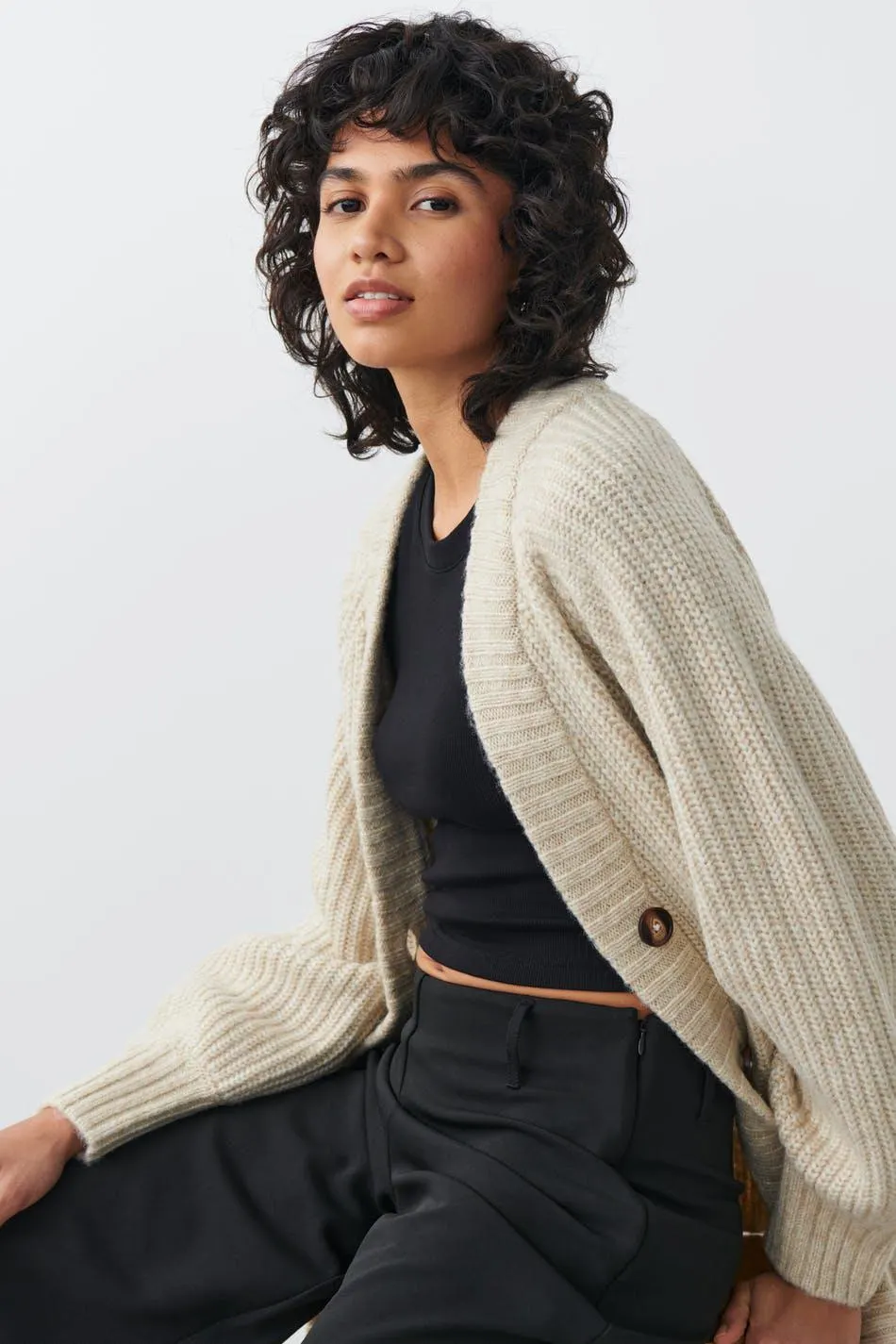 Oversized knit cardigan