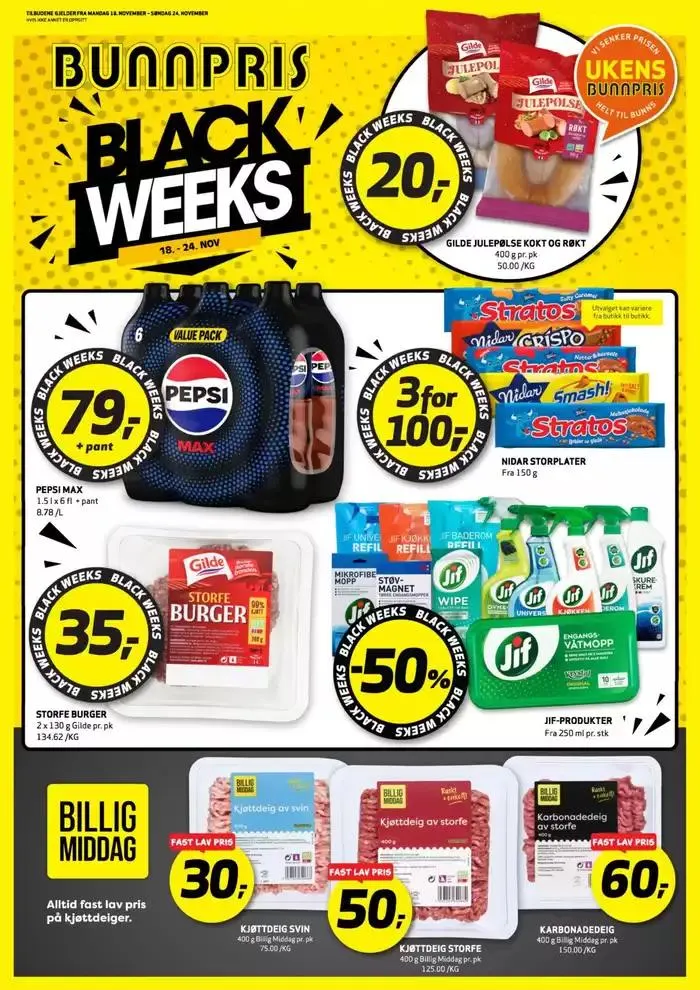 Aktuelle kupp og tilbud fra 18. november til 2. desember 2024 - kundeavisside 1