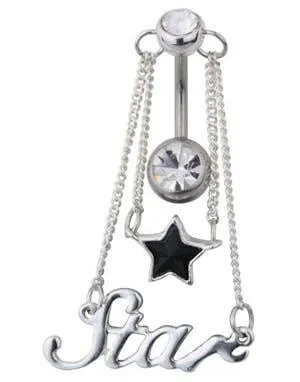 Star Belly Piercing - Black