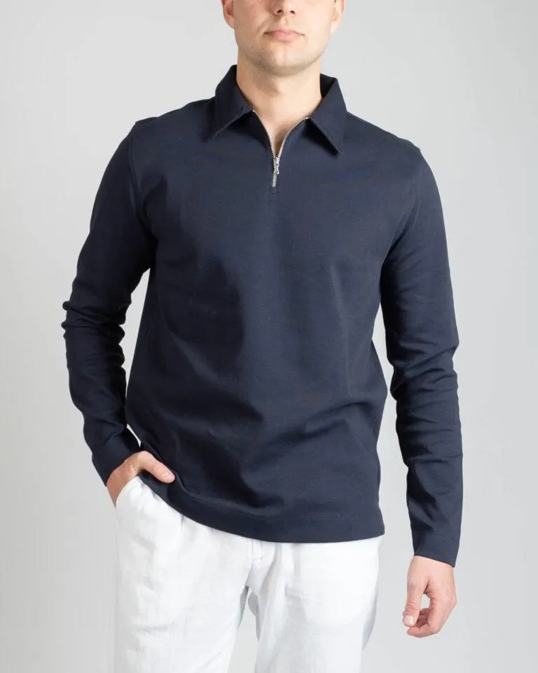 Zip Polo LS – Marine