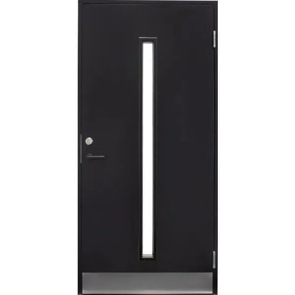 Solid Dørsett funkis ytterdør glass 10x21h svart ncs s9000-n lås 565 syl 1275