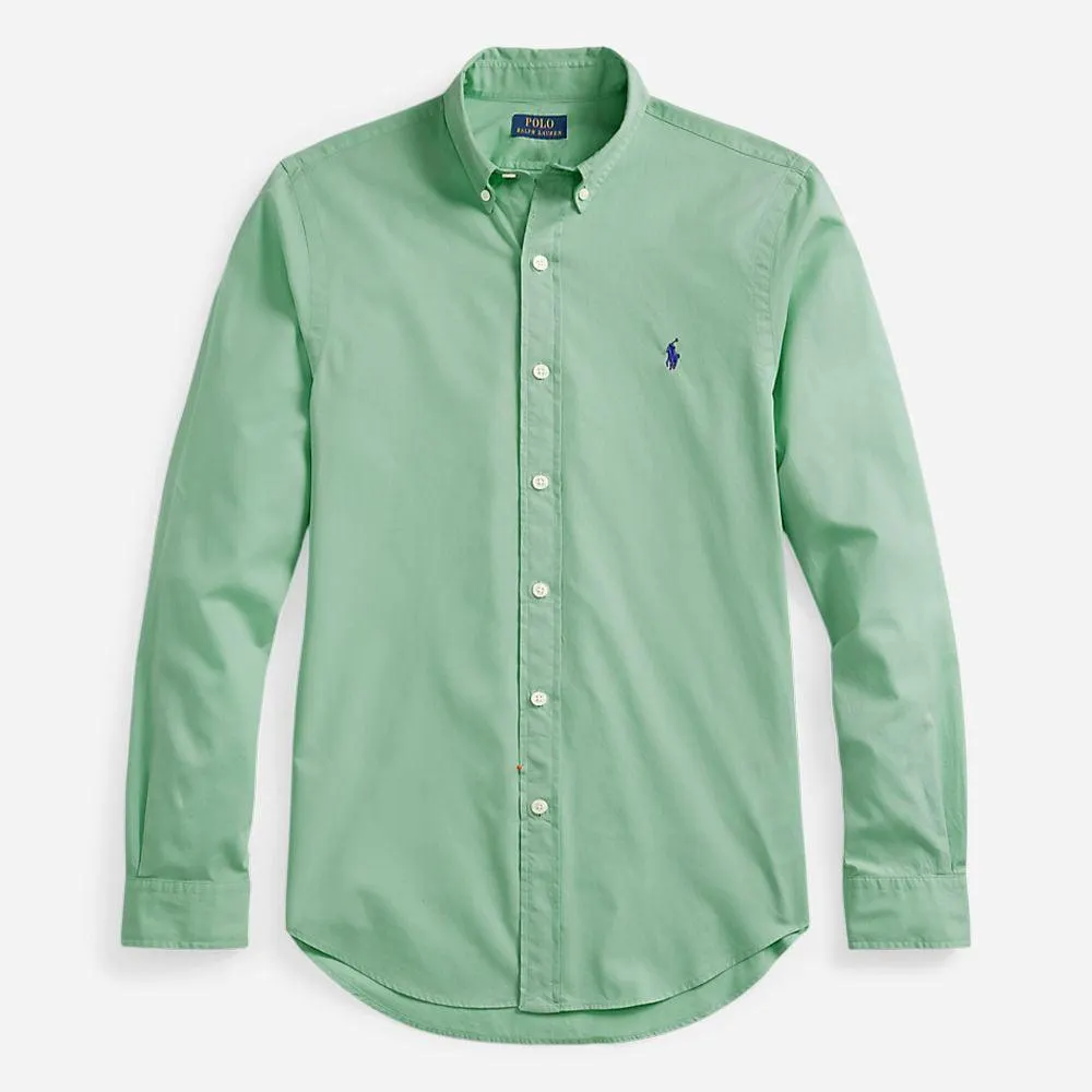Slim Fit Cotton Shirt - Faded Mint