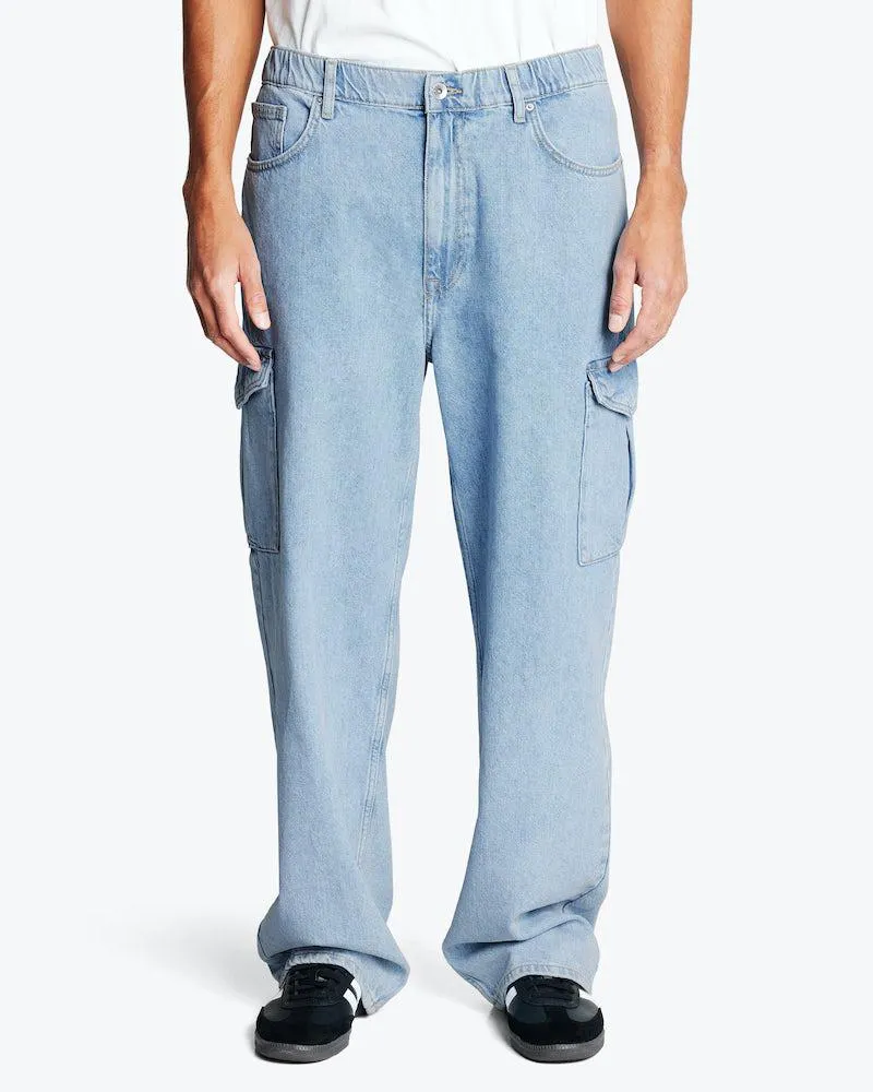 Baggy Cargo Lys Blå Jeans