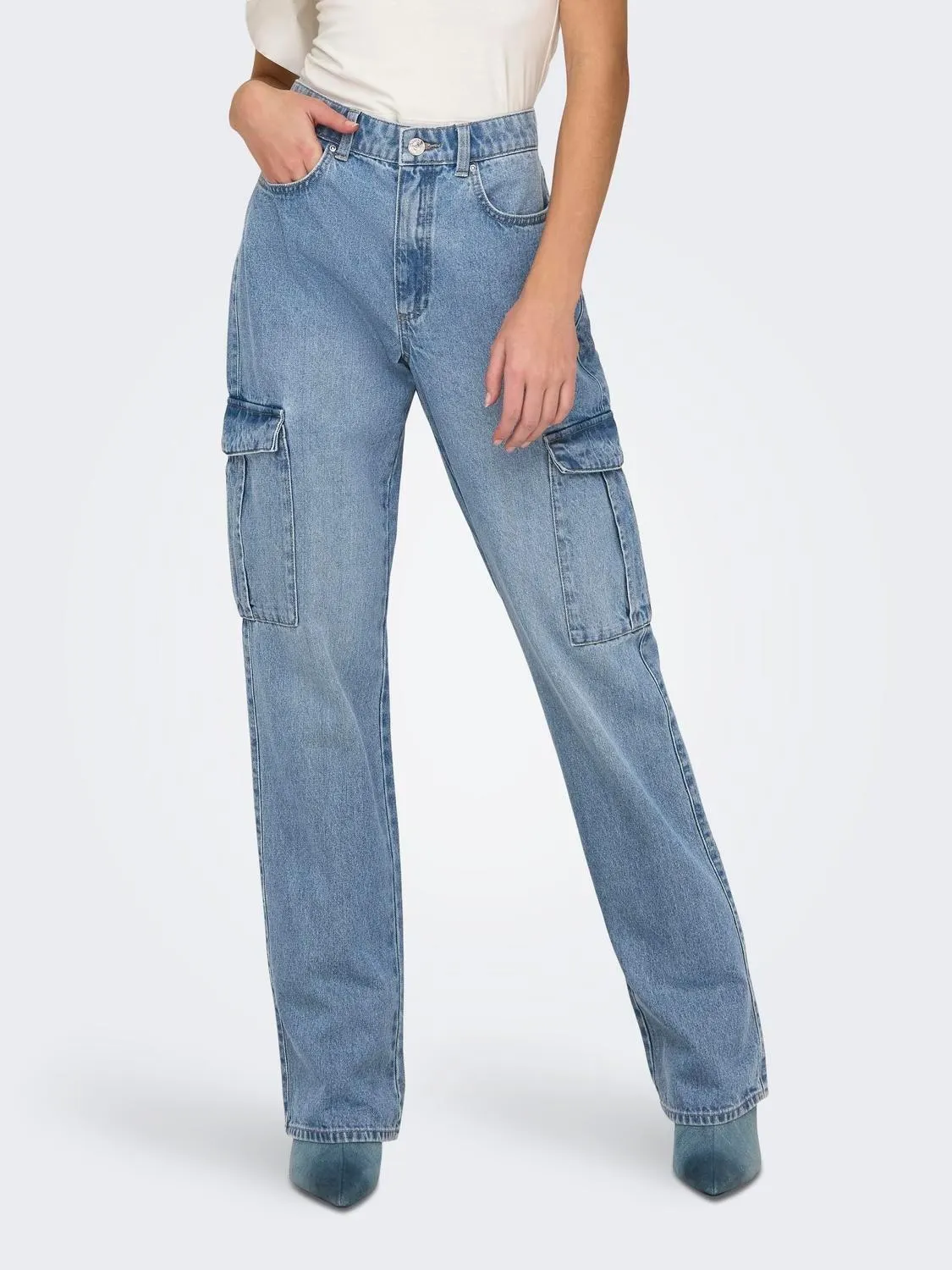 ONLRiley High Waist Straight Cargo Jeans